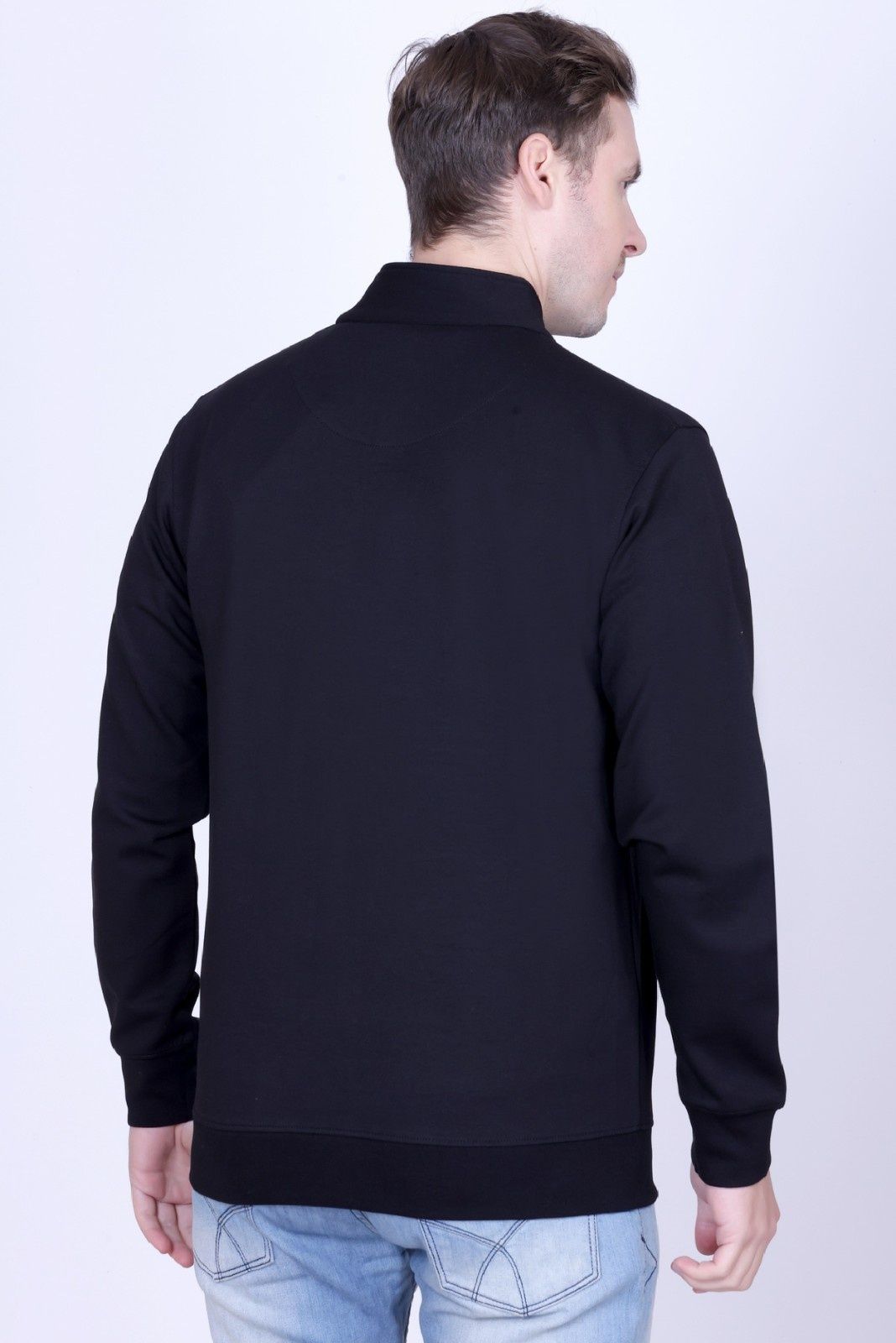 Winbarg Black Solid Stretch Full-Sleeve Jacket