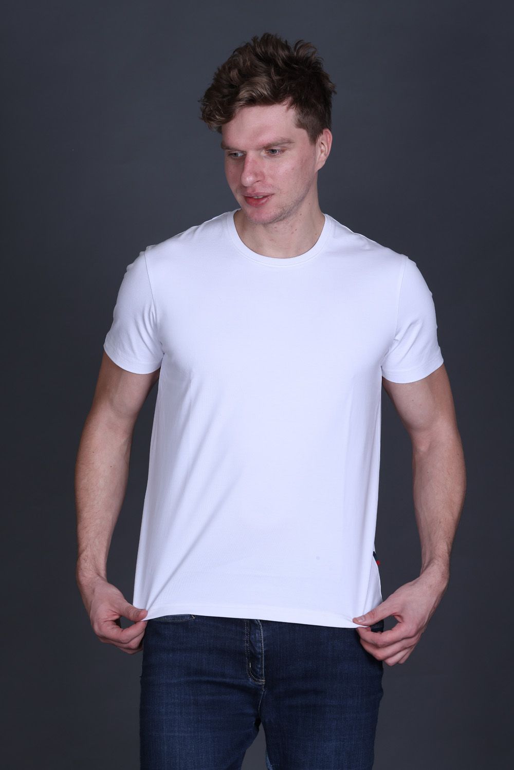 Indian Terrain Men's Cotton Stretch Crew Neck T-Shirt
