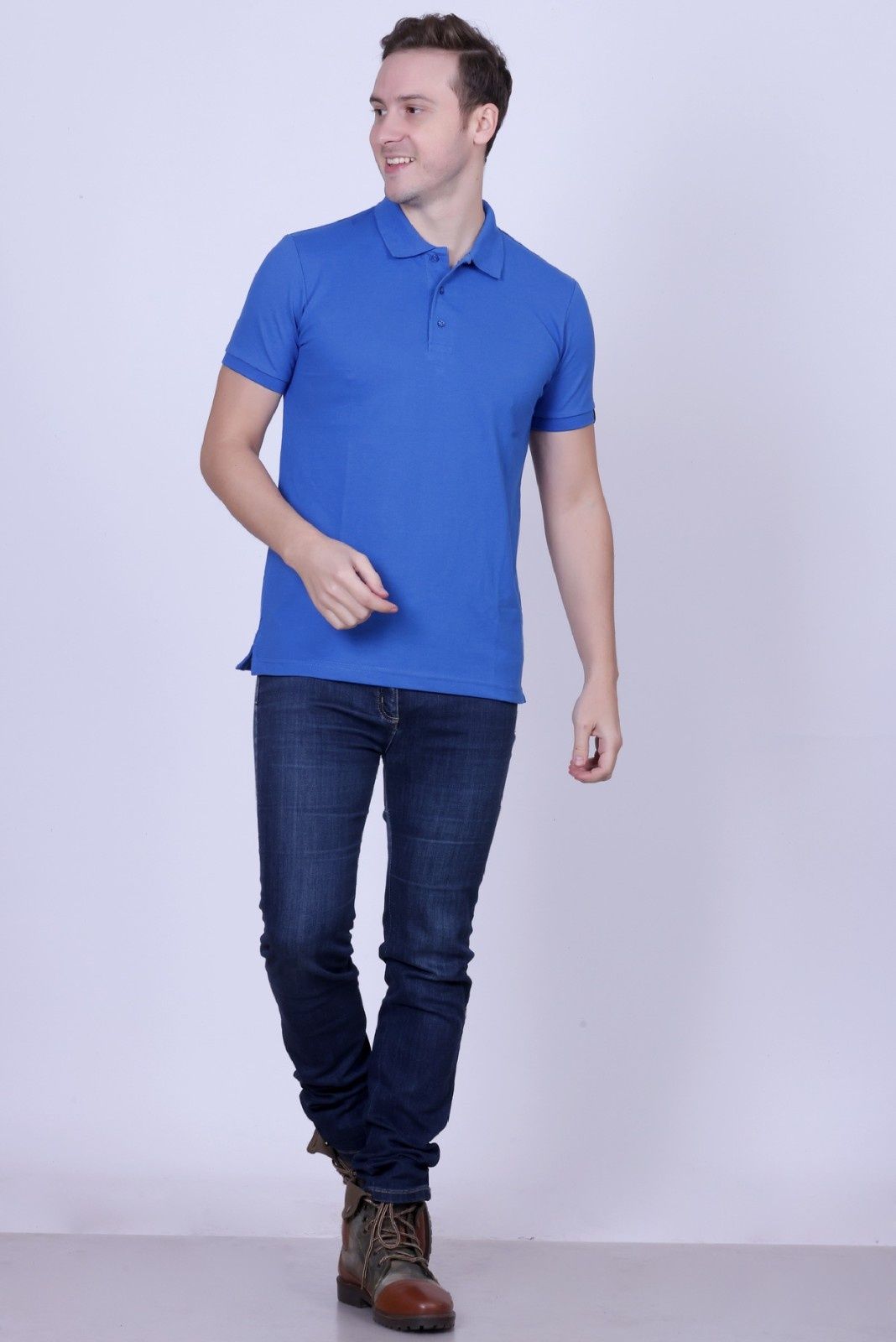 Winbarg Solid Stretch Half Sleeve Polo T-Shirts