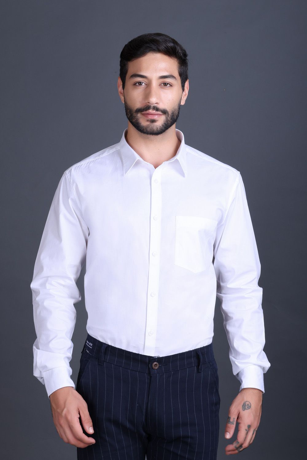 Indian Terrain Men's Classic Poplin Full Sleeve Shirt