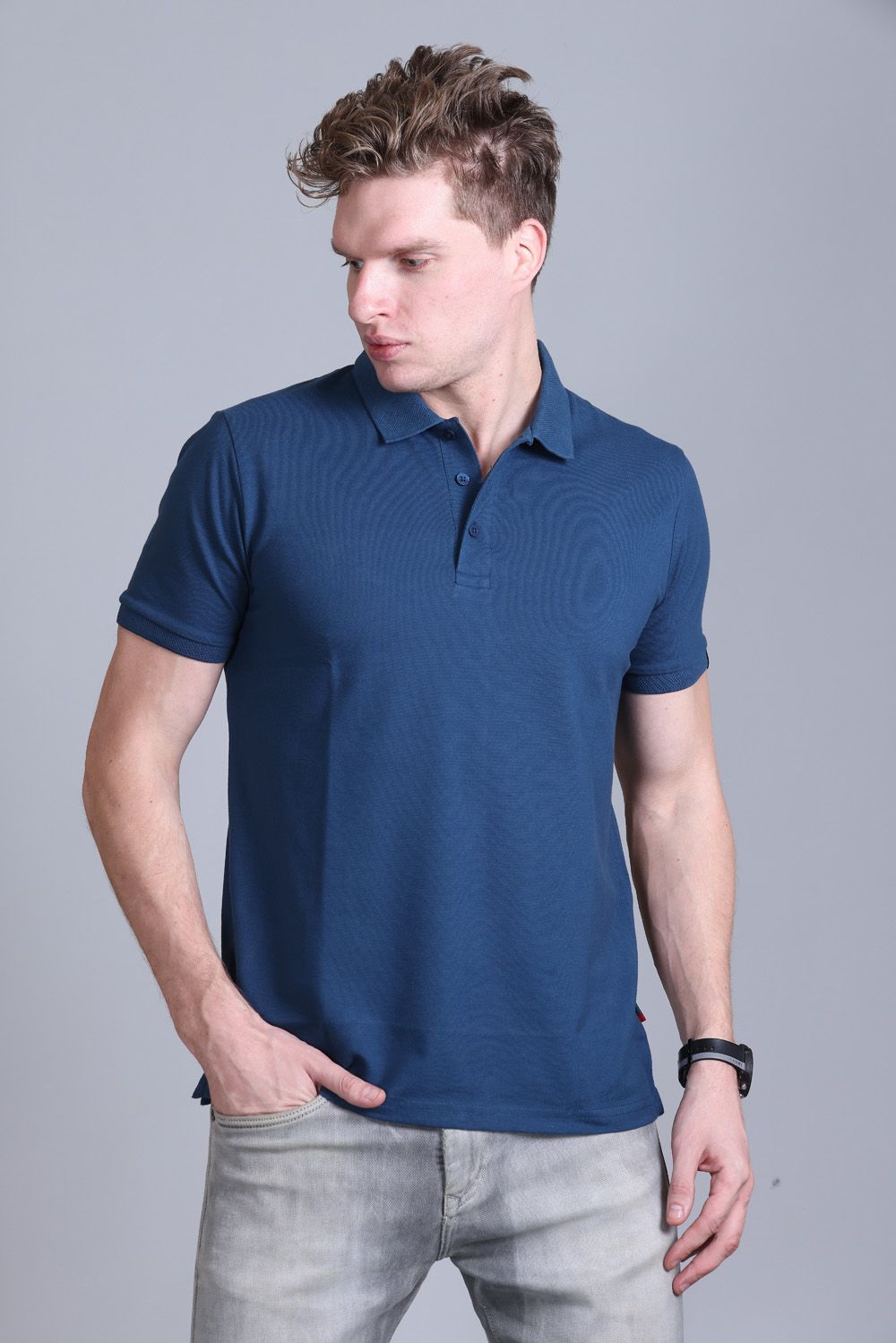 Indian Terrain Jacquard Collar Polo T-Shirt
