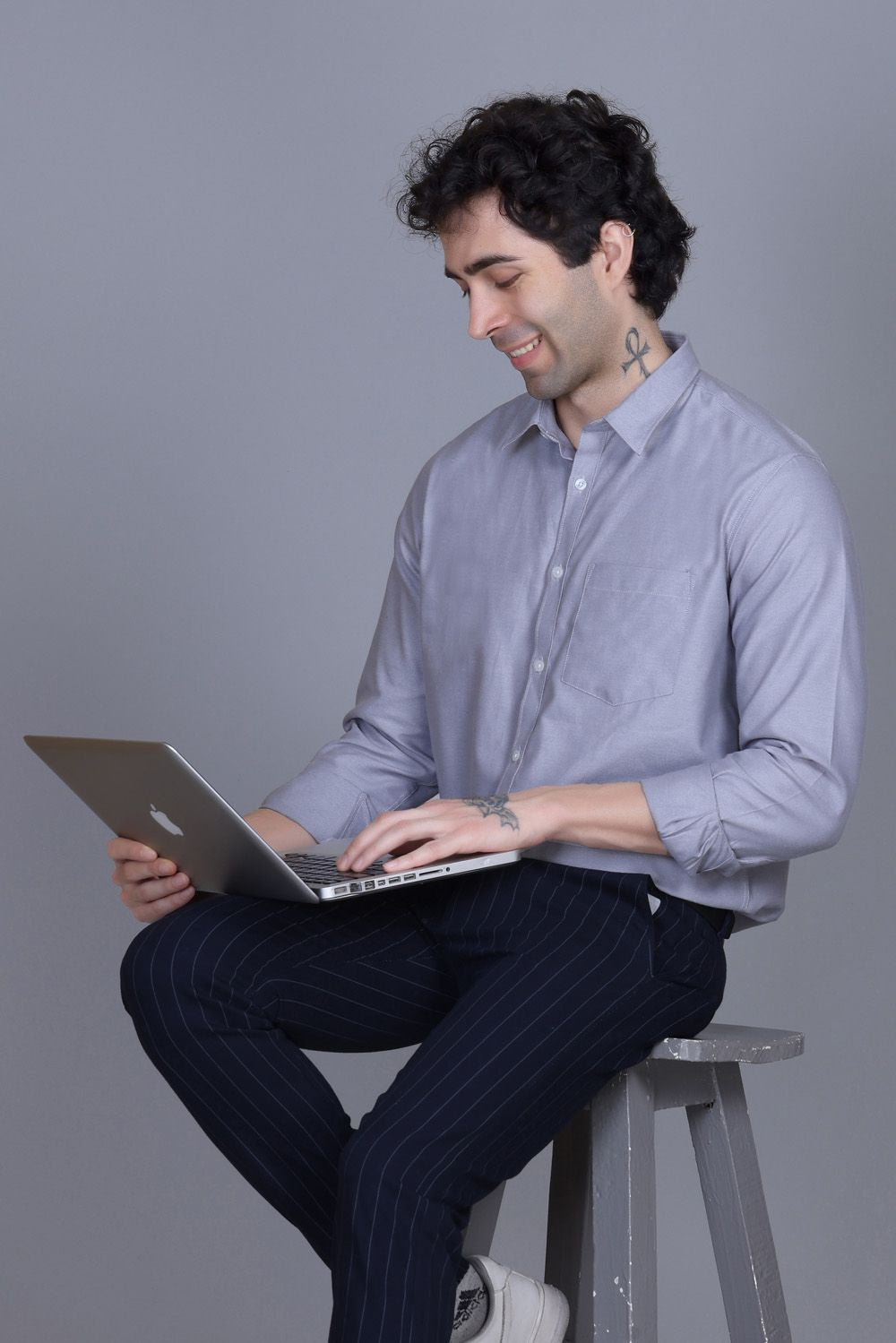 Indian Terrain Men's Classic Oxford Full Sleeve Shirt