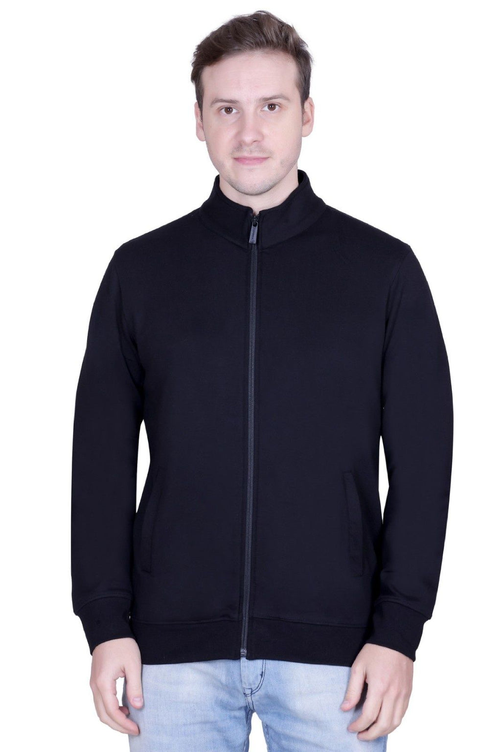 Winbarg Black Solid Stretch Full-Sleeve Jacket