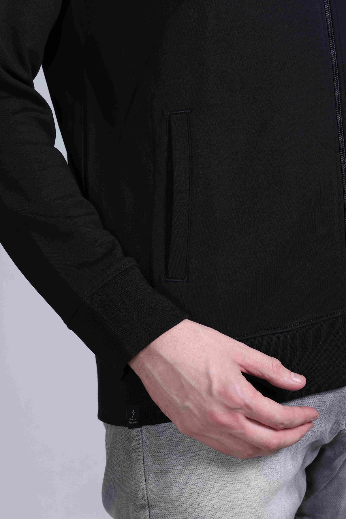 Indian Terrain Men's Lycra Cotton-Poly Stretch Full Sleeve Jacket