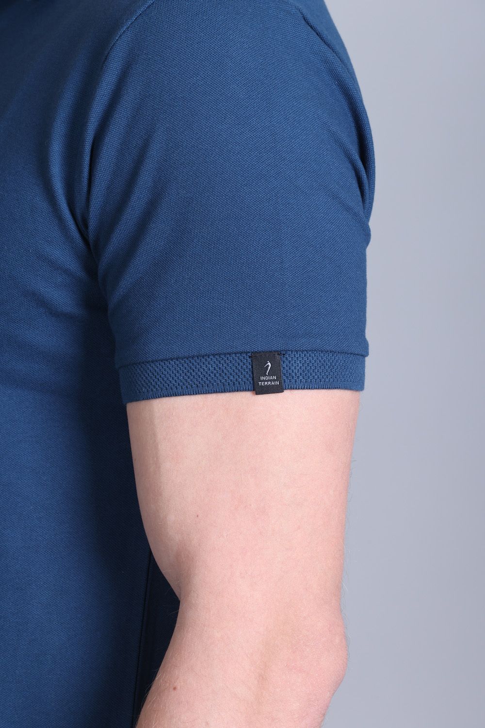 Indian Terrain Jacquard Collar Polo T-Shirt