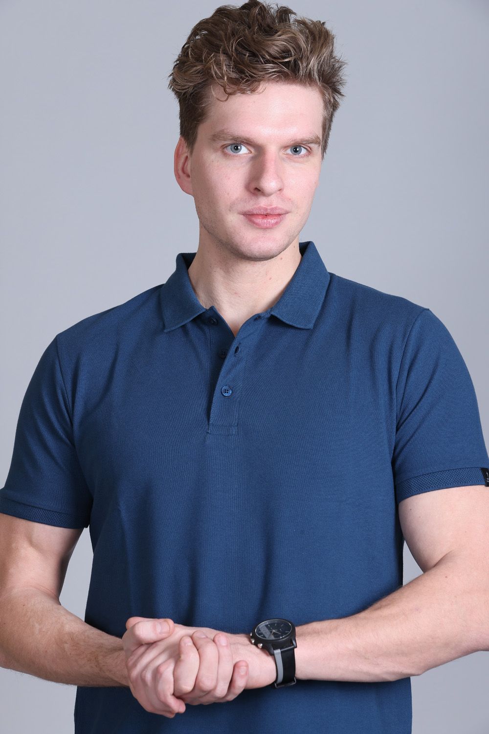 Indian Terrain Jacquard Collar Polo T-Shirt