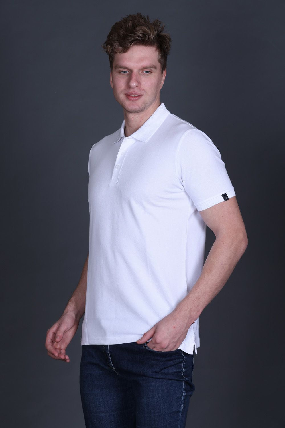 Indian Terrain Jacquard Collar Polo T-Shirt