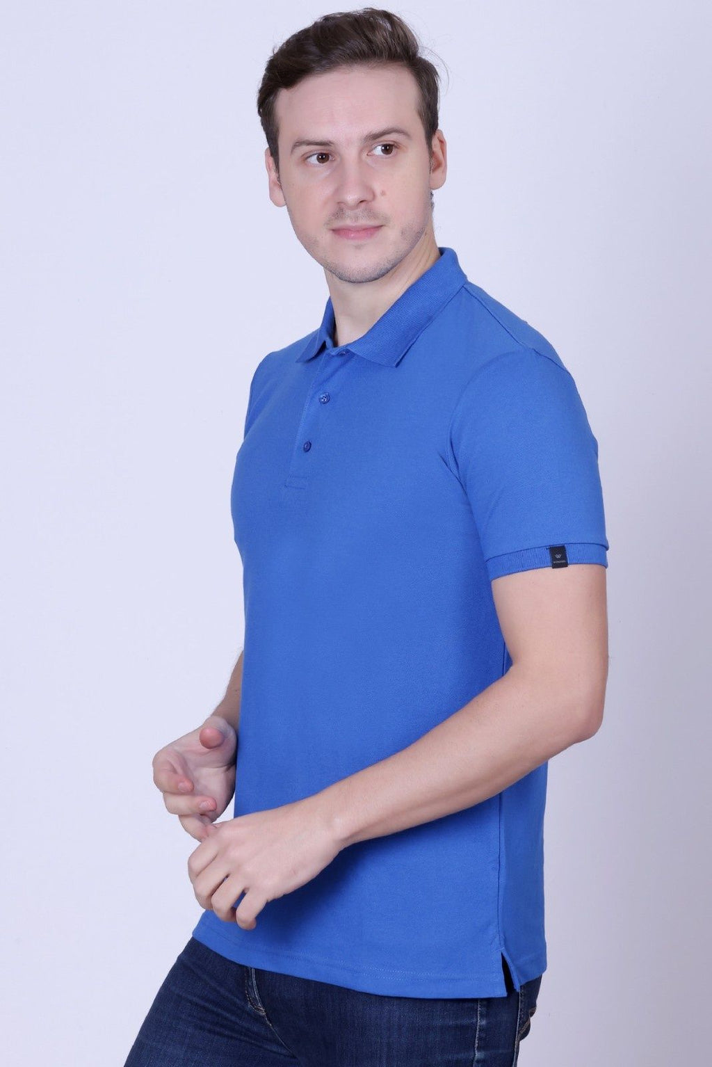 Winbarg Solid Stretch Half Sleeve Polo T-Shirts