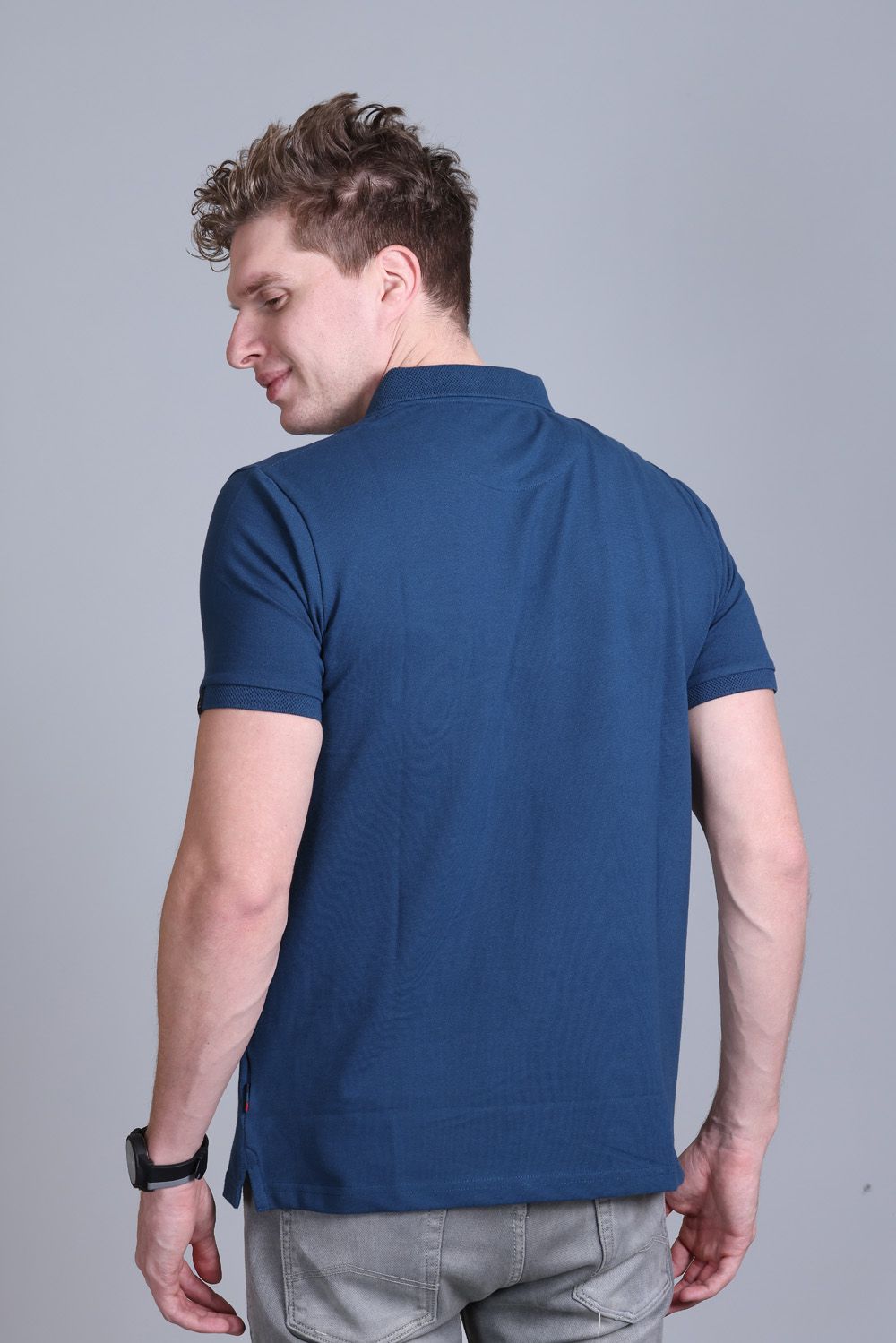 Indian Terrain Jacquard Collar Polo T-Shirt