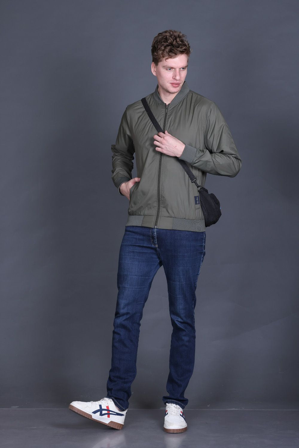 Indian Terrain Men's Polyester Bomber Jacket – Full Sleeve