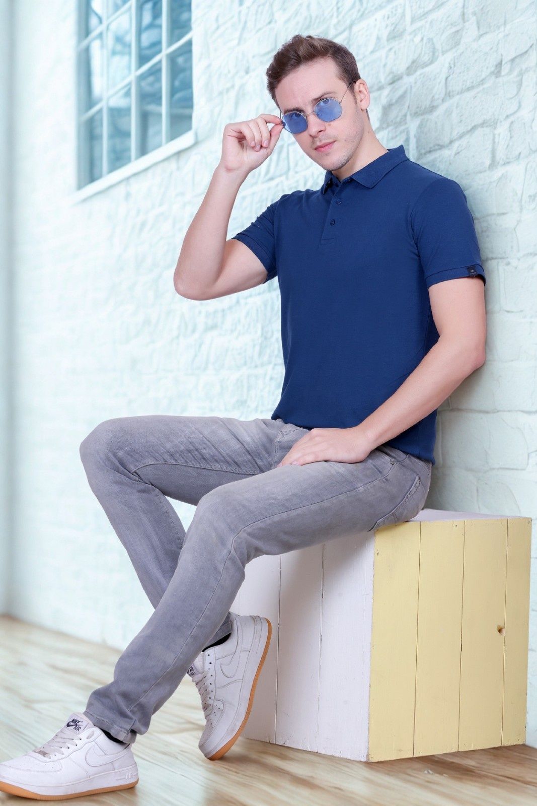 Winbarg Solid Stretch Half Sleeve Polo T-Shirts