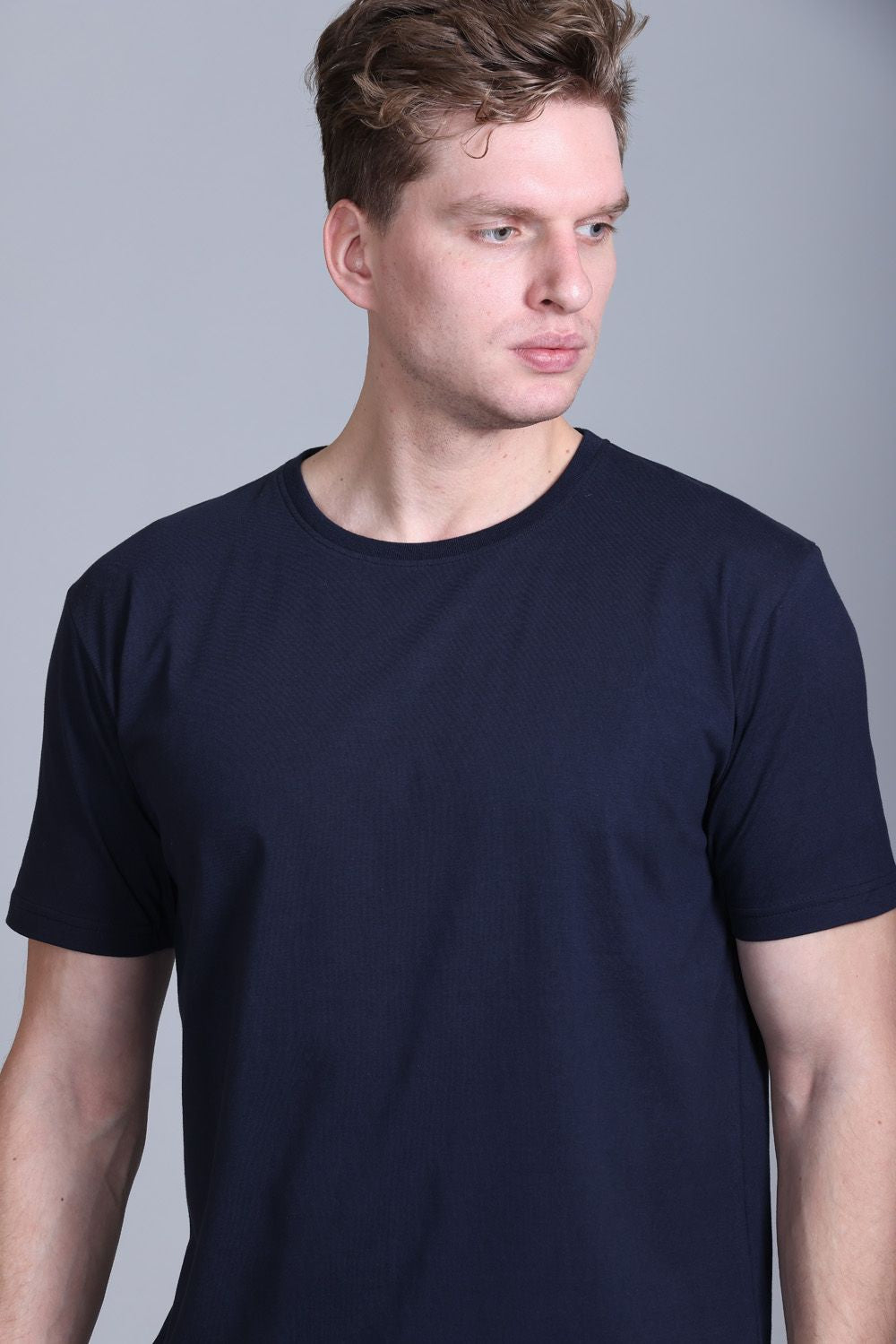 Indian Terrain Men's Cotton Stretch Crew Neck T-Shirt
