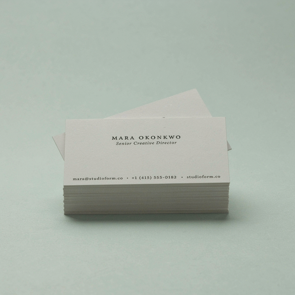 Matte business cards